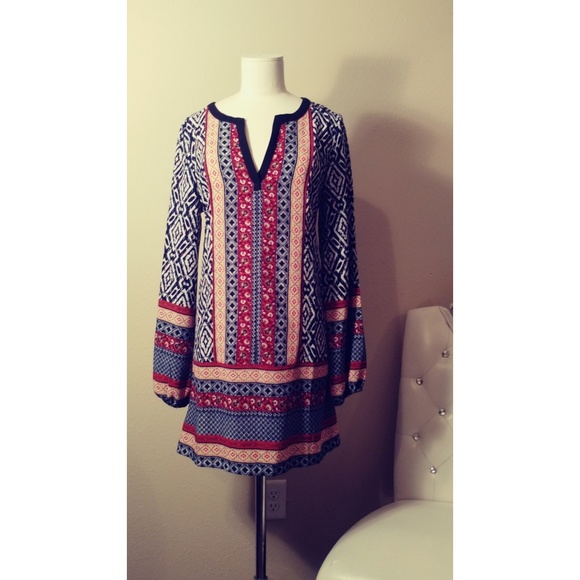 Blue Pepper Print Tunic Dress - Picture 6 of 8